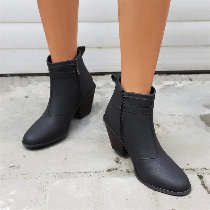Vintage Ankle Boots For Women Shoes Ladies Wedge Heels Autumn Winter Short Boot Spring