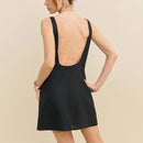 Backless Cotton Linen Women Dresses French Sleeveless Mini Dresses Summer Ladies