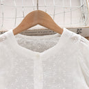 Summer Girls White Shirt Embroidered Hollow Short-sleeved Girl Blouse Baby Clothes For Girls