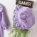 Baby Clothing Spring Baby Girls Clothes Romper Sweet Purple Daisy Doll Collar Single Breasted Long Sleeve Newborn Outdoor