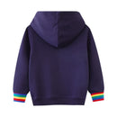 Autumn Winter Boys Girls Hooded Sweatshirts With Cars Rainbow Applique Long Sleeve Children's Clothing Shirt