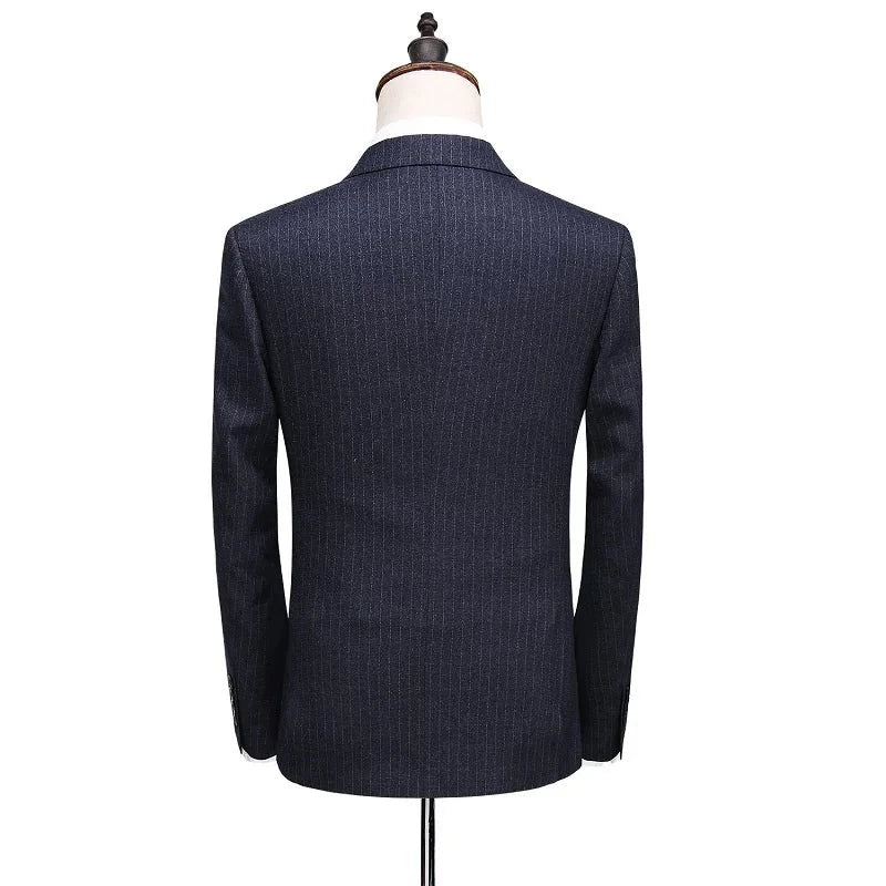 Wool Suit Double-breasted Men Slim Fit Business Formal Suits for Wedding Tailor Made Suits