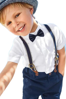 Baby Boy Wedding Outfit Newborn Baptism Suit Infant Formal Dress Clothing Set Toddler Christening Short Sleeve Summer