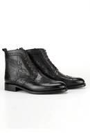 Dress Boots For Men Full Grain Calf Leather Street Style Men Handmade Shoes