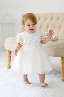 Baby Girl Christening Gown White Lace First Birthday Baptism Dress Infant Clothing