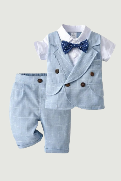Baby Boys Clothes Set Formal Gentleman 1-4 Years Child Summer Sping Elegant Classic T-Shirt+Pants Tie Kids Outfits Costume Sets