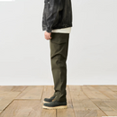 Autumn Winter Loose Tapered Warm Fleece Waterproof Cargo Pants Men Causal Ankle-Length Elastic Trousers