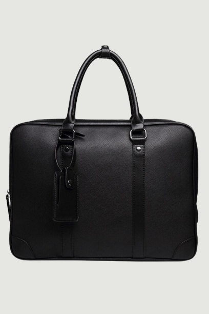 Men Business Briefcase 14 Inch Laptop Office Bag Black Leather Handbag Male Travel Big Portable Shoulder Crossbody Bag