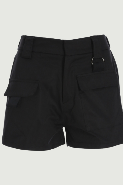 Casual Black Shorts Women Summer High Waist  Cargo Shorts Pockets Zipper Office Ladies Solid Loose Shorts