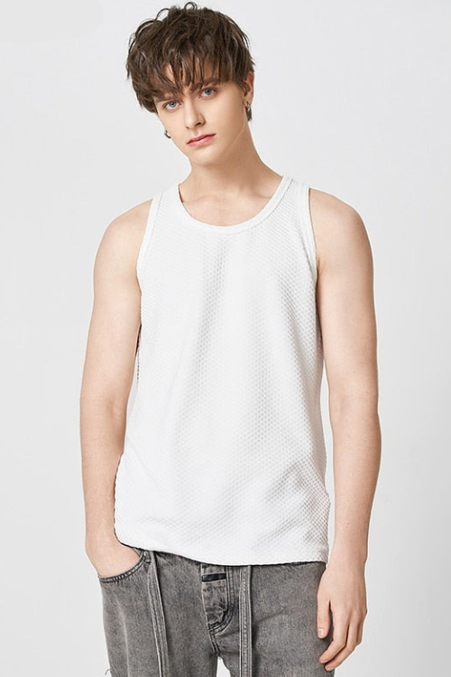 Men Tank Tops Sleeveless Solid All-match Simple Male Clothing Casual Male Waistcoat