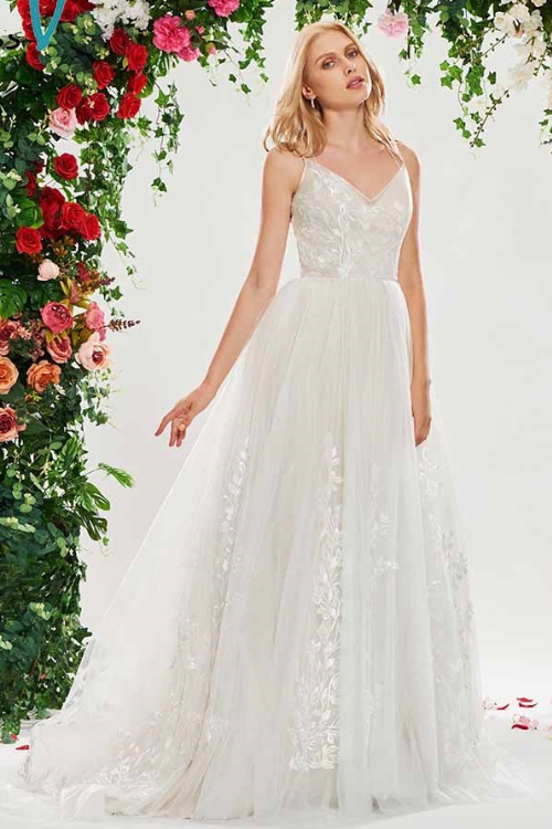 Dress elegant a line wedding dress sleeveless v neck lace backless floor length bridal outdoor church wedding dresses