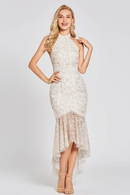 Evening dress zipper up neck sleeveless wedding party formal dress evening dresses