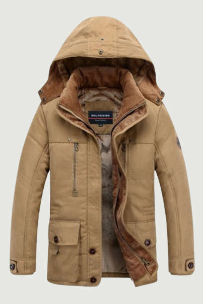 Men Winter Jackets Thicken Parka Hooded Keep Warm Coats Zipper Cotton Overcoats Stylish Clothes
