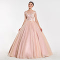 Dress Illusion Appliques Ball Gown Dress Scoop Neck Long Sleeves Button Designer Christmas Dresses
