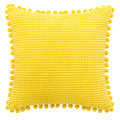 Soft Velvet Cushion Cover Solid Pillow Case Corduroy Flocking Yellow Gray Pink Home Decorative Pillow Cover 45x45cm Pompom Ball
