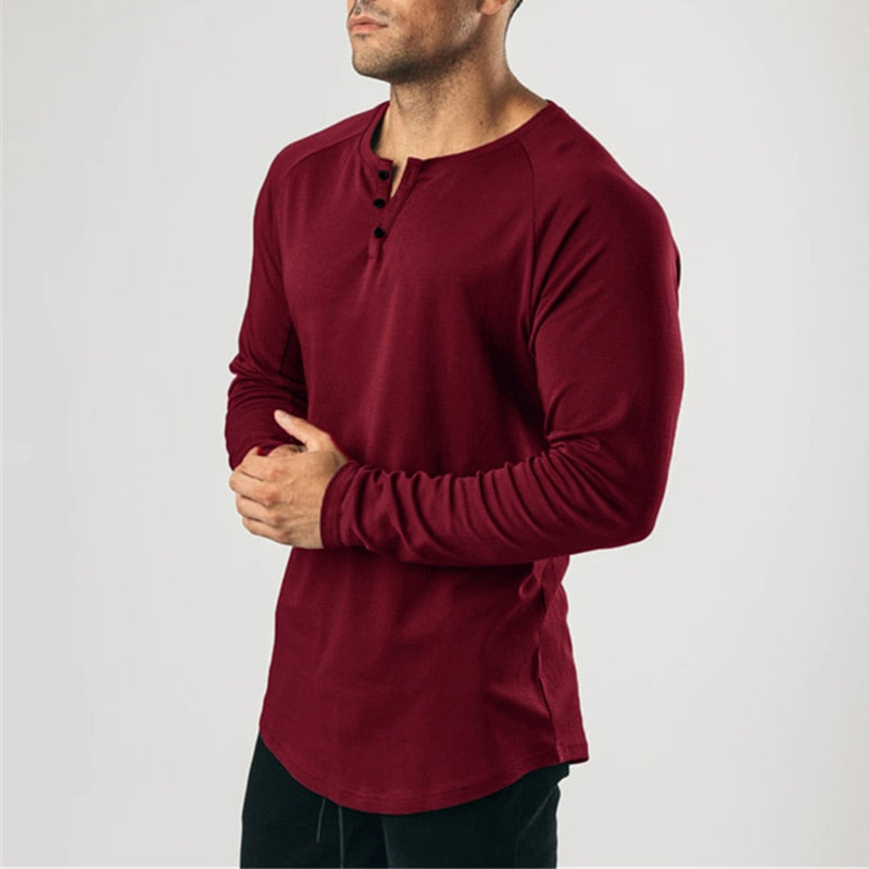 Casual gym clothing fitness t shirt men extend hip hop Autumn long sleeve t-shirt cotton bodybuilding muscle tshirt man