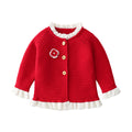 Baby Girls Knit Cardigan Sweater Ruffle Single Breasted O-Neck Long Sleeve Tops for Girl Clothes Cute Flower Coats