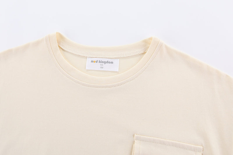 Summer Girls Boys T-shirt Drawstring Hem Loose Fit Plain for Kids Clothes Girl Solid Shirt Children Tops