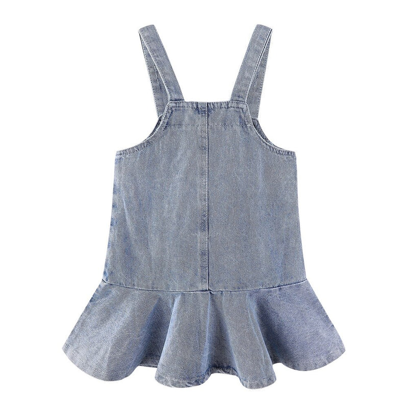 Plain Pinafore Mini Dress Toddler Girl Spring Clothes