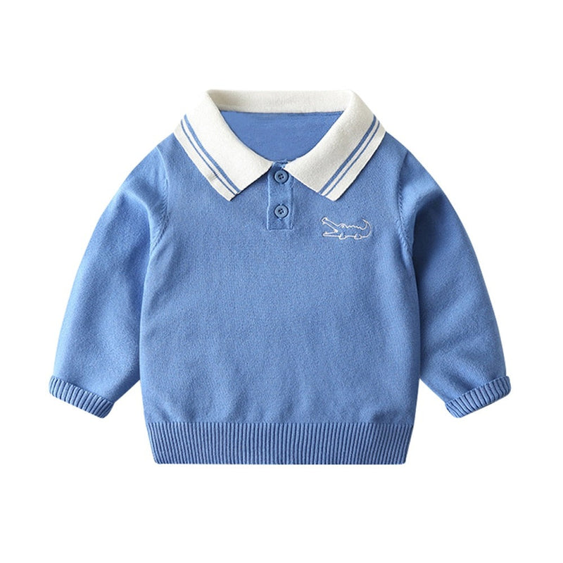 Baby Boys Knitted Sweaters Spring Lightweight Casual Lapel Children Tops Long Sleeve Kids Clothes for Boys
