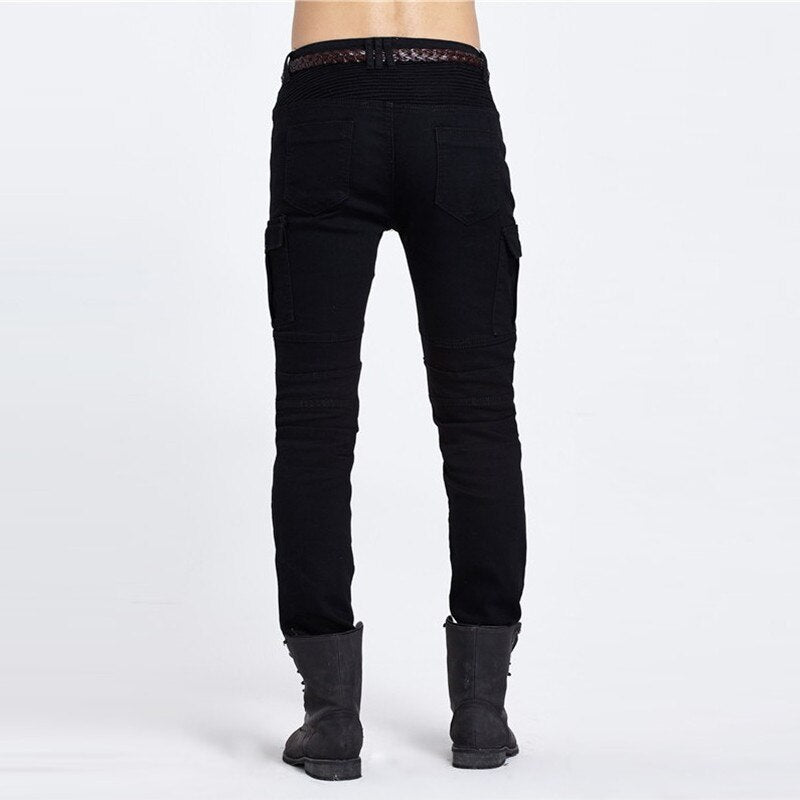 Biker Jeans Punk Style Cargo Pocket Jeans Skinny Men Famous Brand Mens Designer Clothes Zipper Denim Pants Green Black