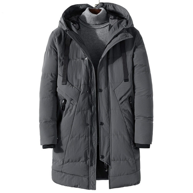 Men Winter Long Thick Parkas Jacket Outerwear Male Casual Loose Warm Cotton Padded Coat Mens Overcoat