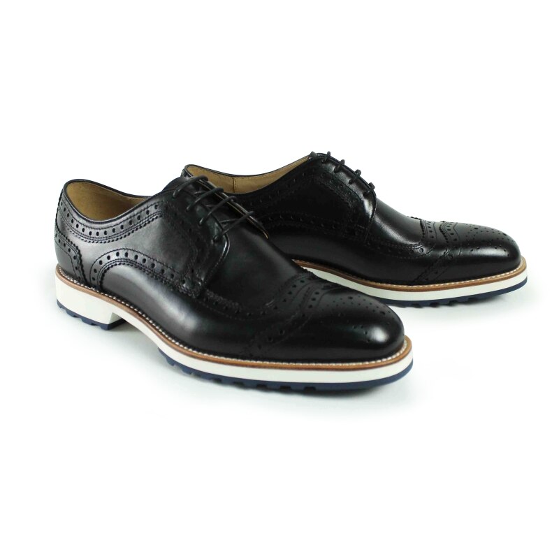Retro Italian Mens Dress Shoes Pure Leather Lace Formal Derby Wedding Hollow Footwear For Man Male