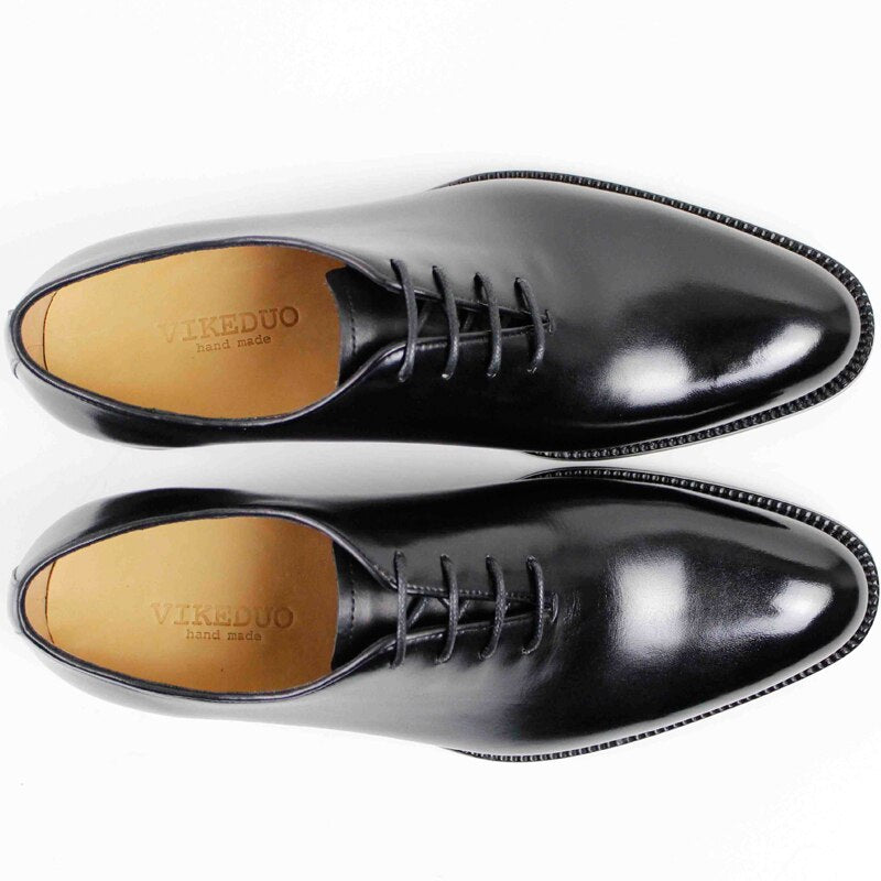 Classic Black Male Genuine leather shoe Formal work Business Office Original Designer dress shoe Mens Oxford Shoes