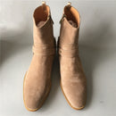 Classical wedge comfortable dress wedding boot Chelsea real suede leather handmade boots