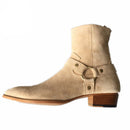 Classical wedge comfortable dress wedding boot Chelsea real suede leather handmade boots