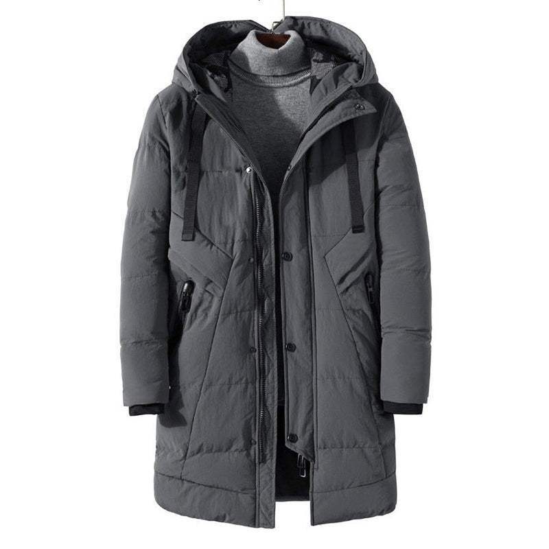 Men Winter Long Thick Parkas Jacket Outerwear Male Casual Loose Warm Cotton Padded Coat Mens Overcoat