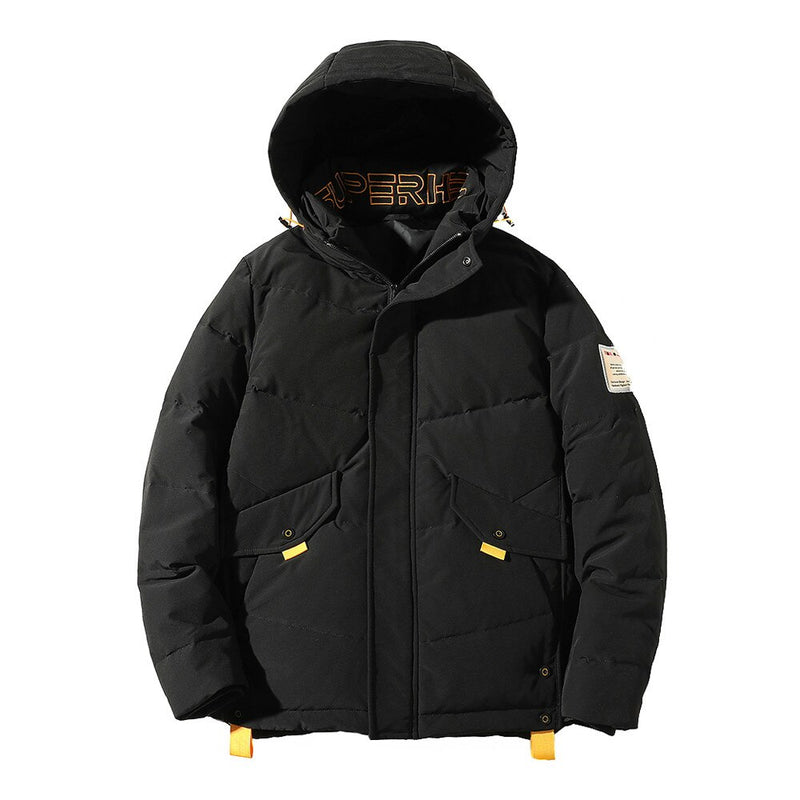 Duck Down Jackets Hooded Zipper Windproof Mens Winter Warm Coat Outwears