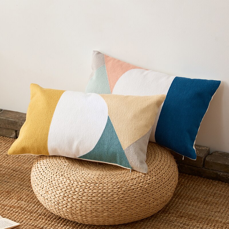 Cushion Cover 30x50cm Abrstract Gometric Rectangle Pillow Cover Soft Cozy Home Decoration for living room Kids Room Color Block