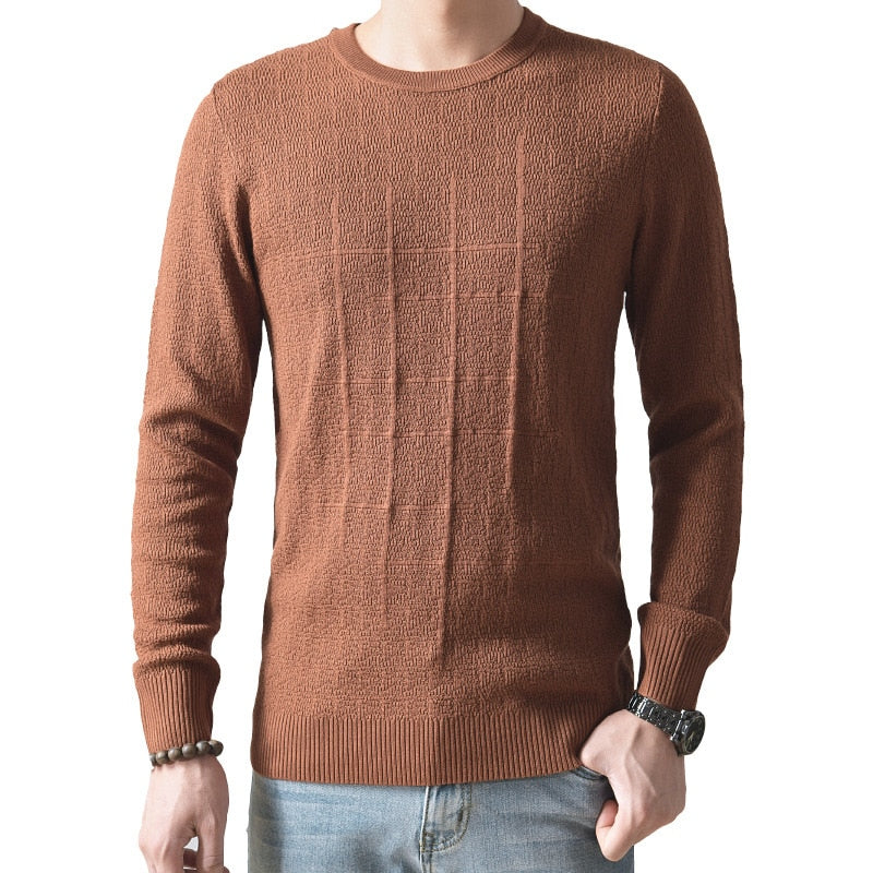 Men Casual Knitted Sweater Thin Basic Slim Fit Simple High Quality Gentlemen Long Sleeve O-Neck Male Knitwear