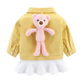 Girl Clothes Set with Bear Plush Kids Jacket and Sweatshirt Dress Suit for Girls Spring Cute Clothing Suit Novelty