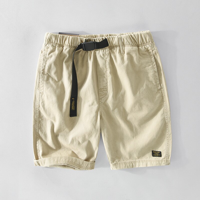Summer Men High Quality Cotton Cargo Shorts Sport Jogger Simple Loose Solid Zipper