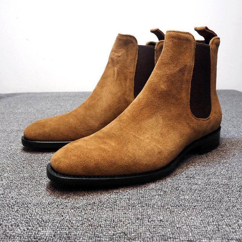 Men Chelsea Boots Spring Autumn High Help Classic Style Casual Boots Men Shoes