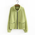 Women Clothing Hoodie Coats Autumn New Loose Casual High Collar Thick And Warm Female Zip Cardigan Jacket
