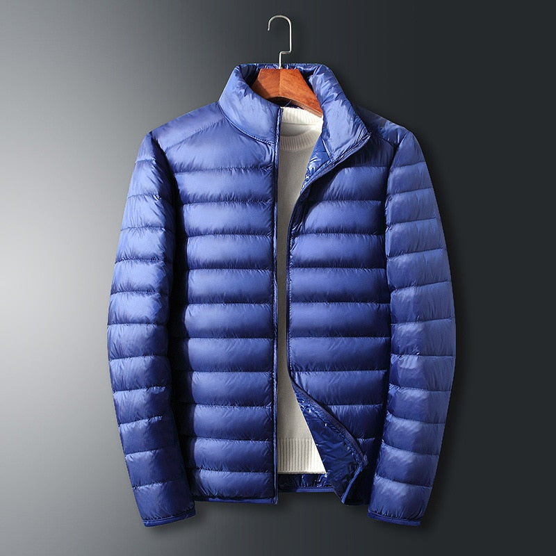 Casual Down Jacket Men Autumn and Winter New White Duck Down Stand-up Collar Male Coat Clothes