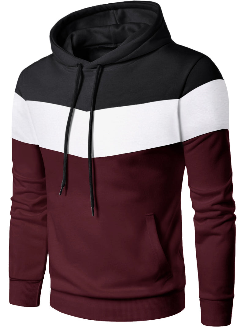 Oversize Stripe Hoodies Mens Sports Hooded Sweatshirt Workout Casual Outwear Gym Sportswear Running Pullover Tops