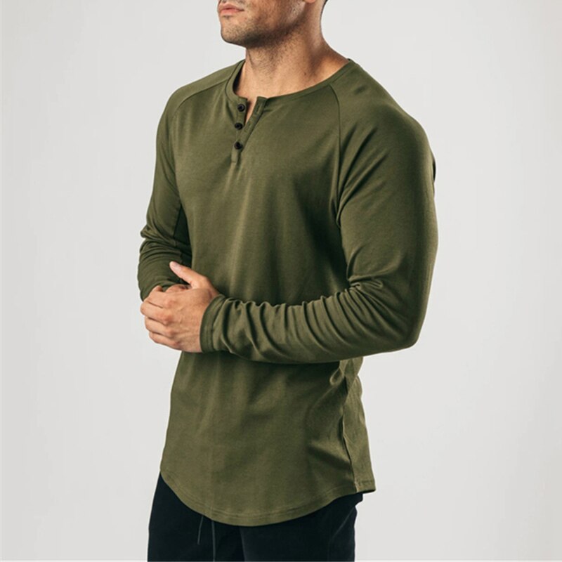 Casual gym clothing fitness t shirt men extend hip hop Autumn long sleeve t-shirt cotton bodybuilding muscle tshirt man