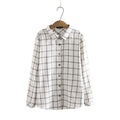 Women Clothing Shirts Autumn New Show Thin Collocation Leisure Plaid Long Sleeve Tops