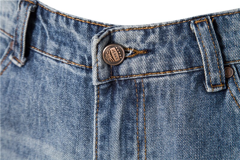 Spliced Short Jeans Men Casual Streetwear Mid Waist Cotton Blue Denim Shorts for Men Summer Shorts for Men