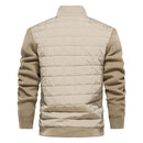 Mens Stand Collar Zipper Coats Casual Knitting Sleeves Autumn Winter High Quality Splicing Jackets for Men