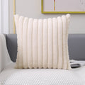 Faux Fur Cushion Cover Flocking Stripe Cushion Cover Pink Grey Orange Ivory Soft Home Decorative Pillow Cover 45x45cm/30x50cm
