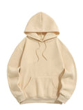 Essential Hoodie for Men Solid Fleece-lined Sweatshirts Unisex Streetwear Pullover Fall Winter Hooded Jumper Basic Sweats