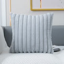 Faux Fur Cushion Cover Flocking Stripe Cushion Cover Pink Grey Orange Ivory Soft Home Decorative Pillow Cover