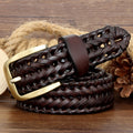 Unisex Men and Women Belt Genuine Leather Female Belt Woven Knitted