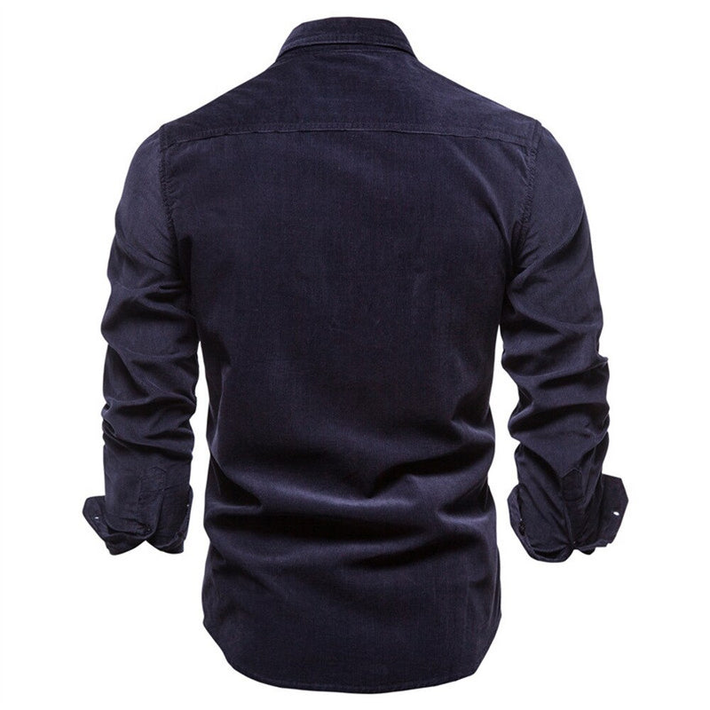 Corduroy Men Shirts Spring Summer Slim Fit Clothing Long Sleeve Casual Shirts For Male