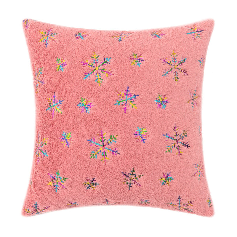 Decor Cushion Cover 45x45cm Christmas Snowflakes Fluffy Pillow Cover Home Decorative For Living Room Bed Room